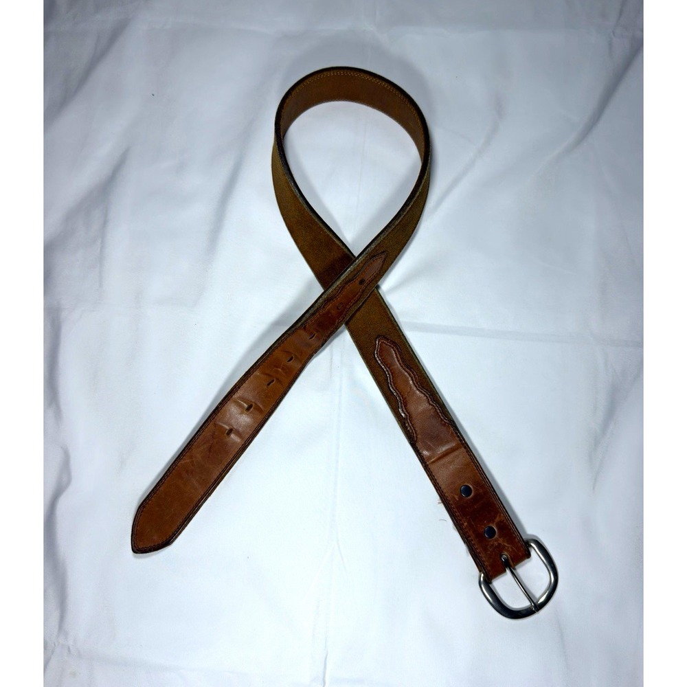 Vintage Nocona Leather Western Belt Size 30 Brown Made in Texas USA